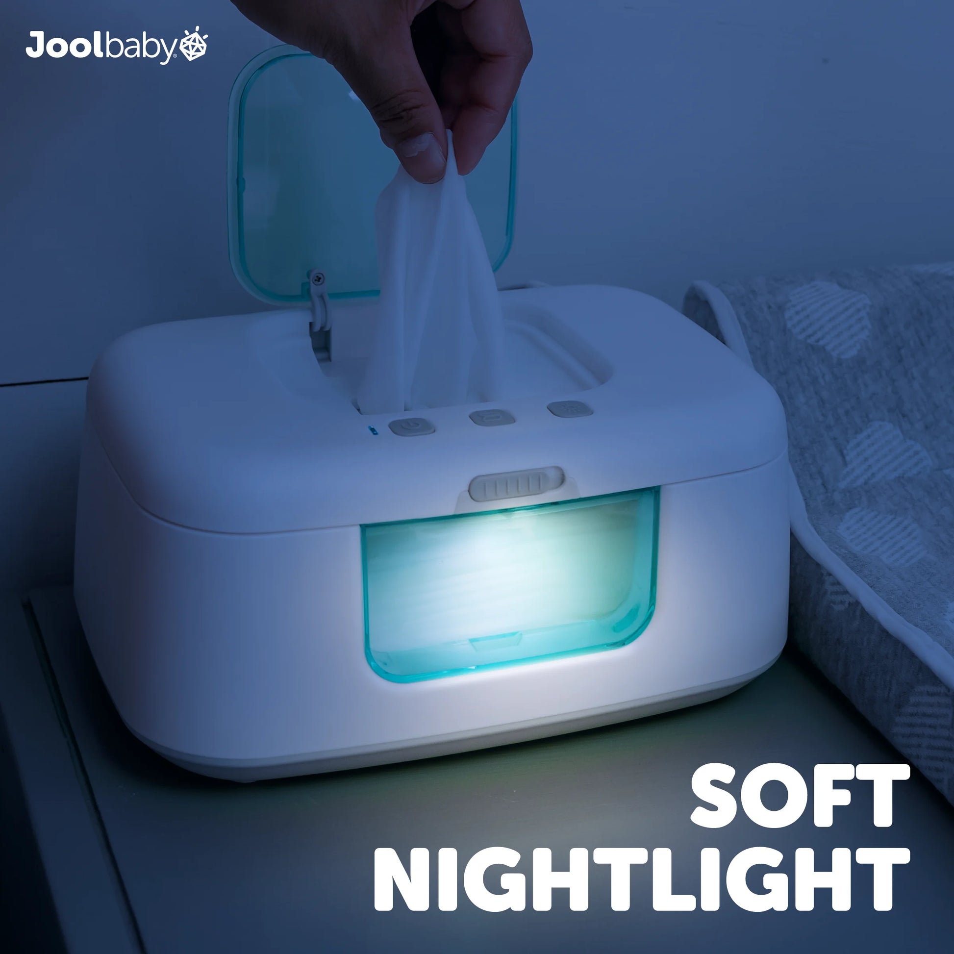 Baby Wipe Warmer & Dispenser with LED Changing Light & On/Off Switch by